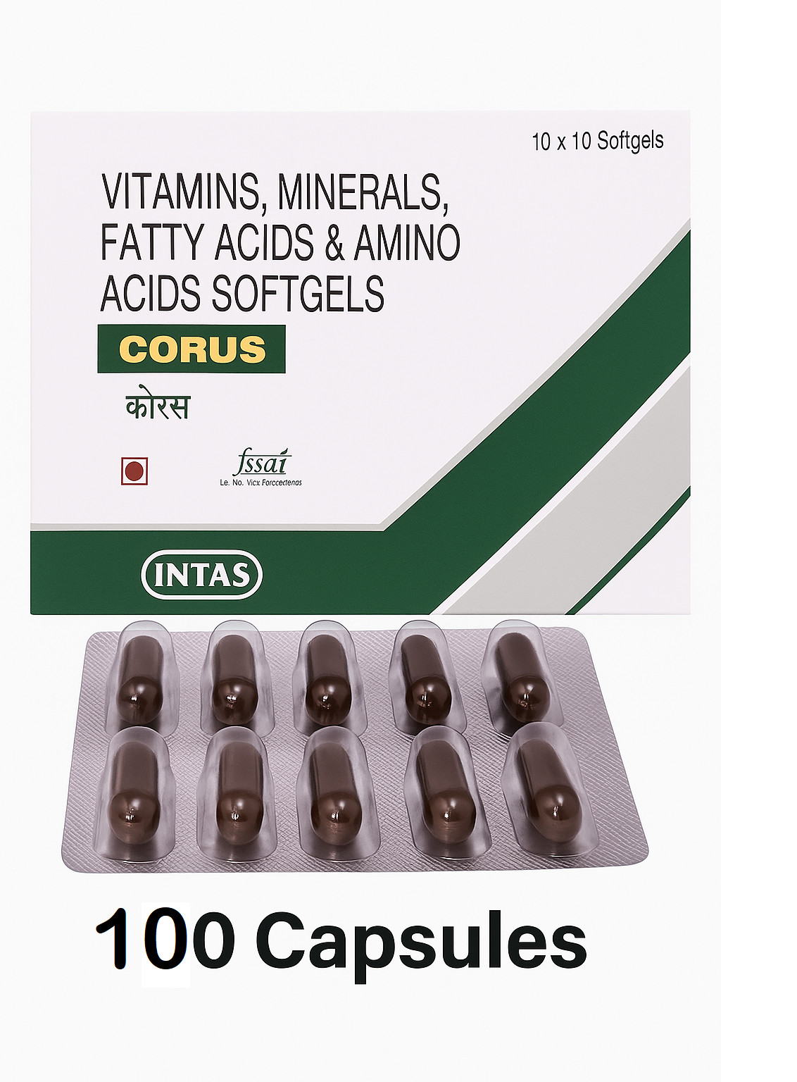 Charak Corus Soft Gelatin Capsules – 100 Caps for General Health & Well‑Being