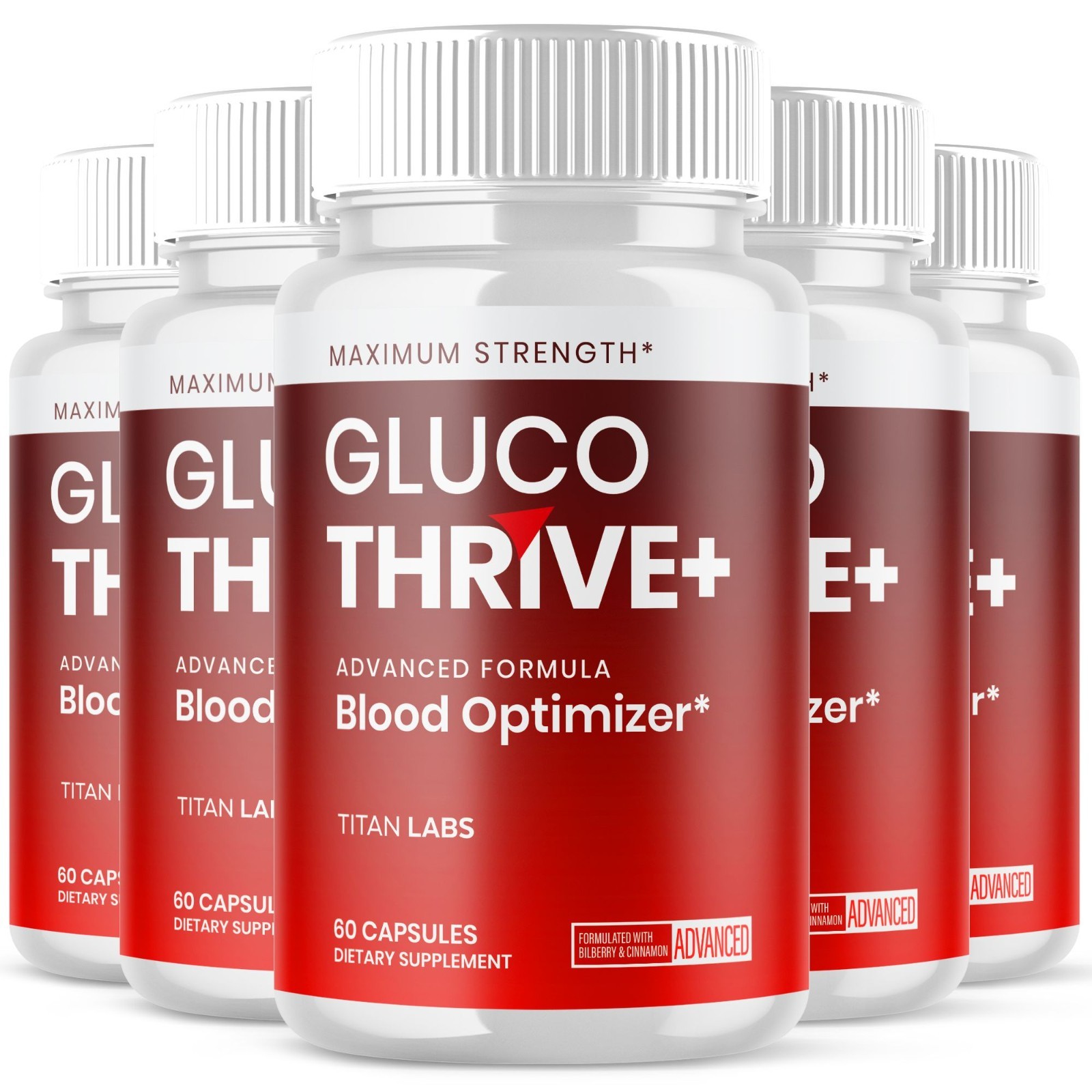 (5 Pack) Gluco Thrive Advanced Blood Health Support Vitamin GlucoThrive 300 Caps