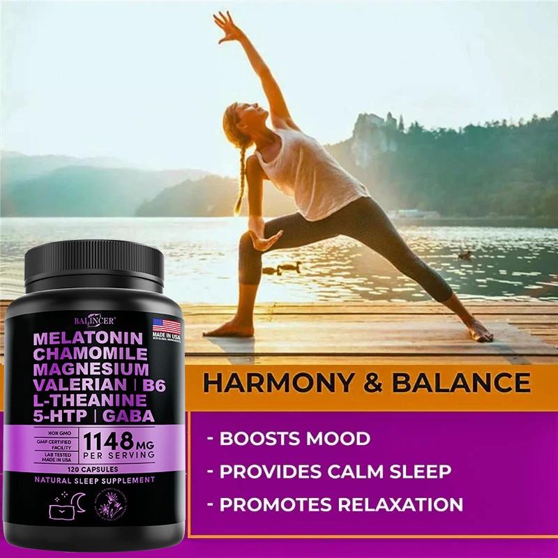 Sleep Aid Fall Asleep Calm Sleep Promote Relaxation Boosts Mood 120 Capsules