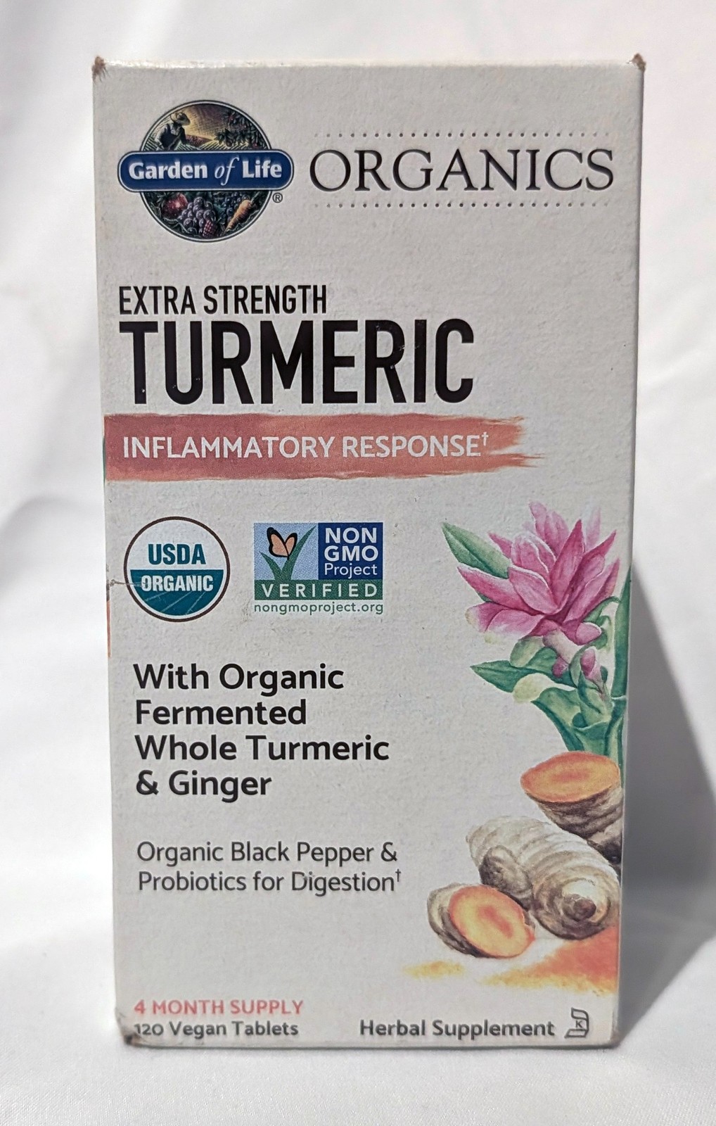 Garden of Life Organics Extra Strength Turmeric – 120 Tablets – EXP 03/28 – NEW