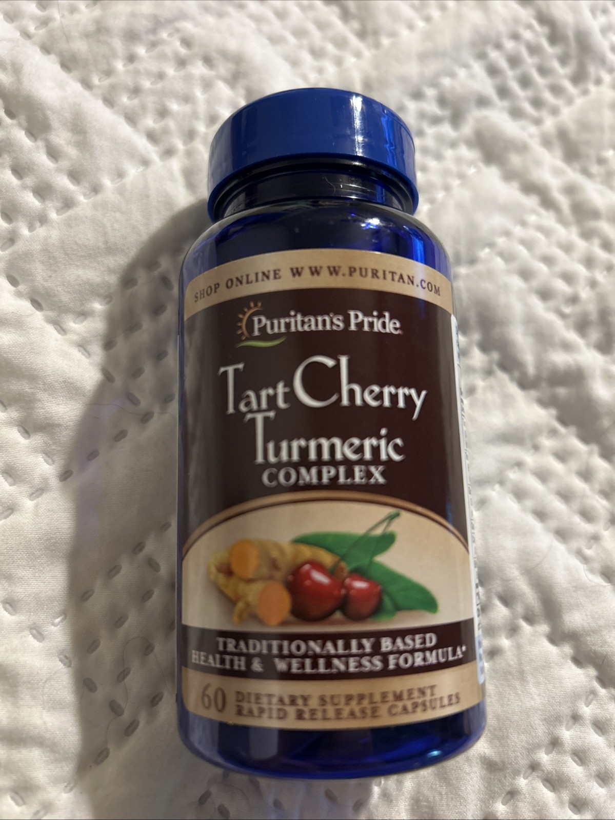 Puritan’s Pride Tart Cherry Turmeric Complex, Dietary Supplement, 60 Capsules