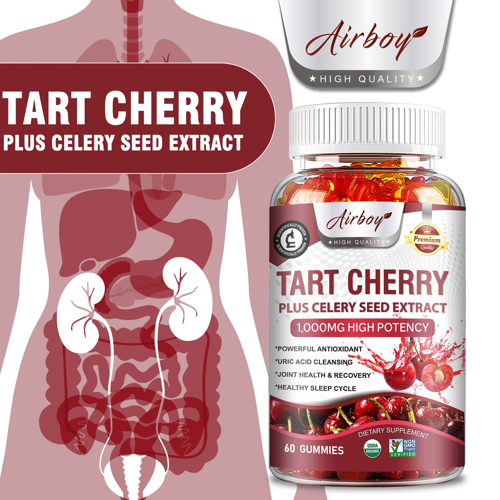 Tart Cherry – Antioxidant Rich Gout Arthritis Pain Relief,Mobility & Flexibility