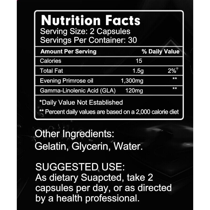 Evening Primrose Oil Capsules 1300MG with GLA -Anti-Aging,Whitening 240 Softgels