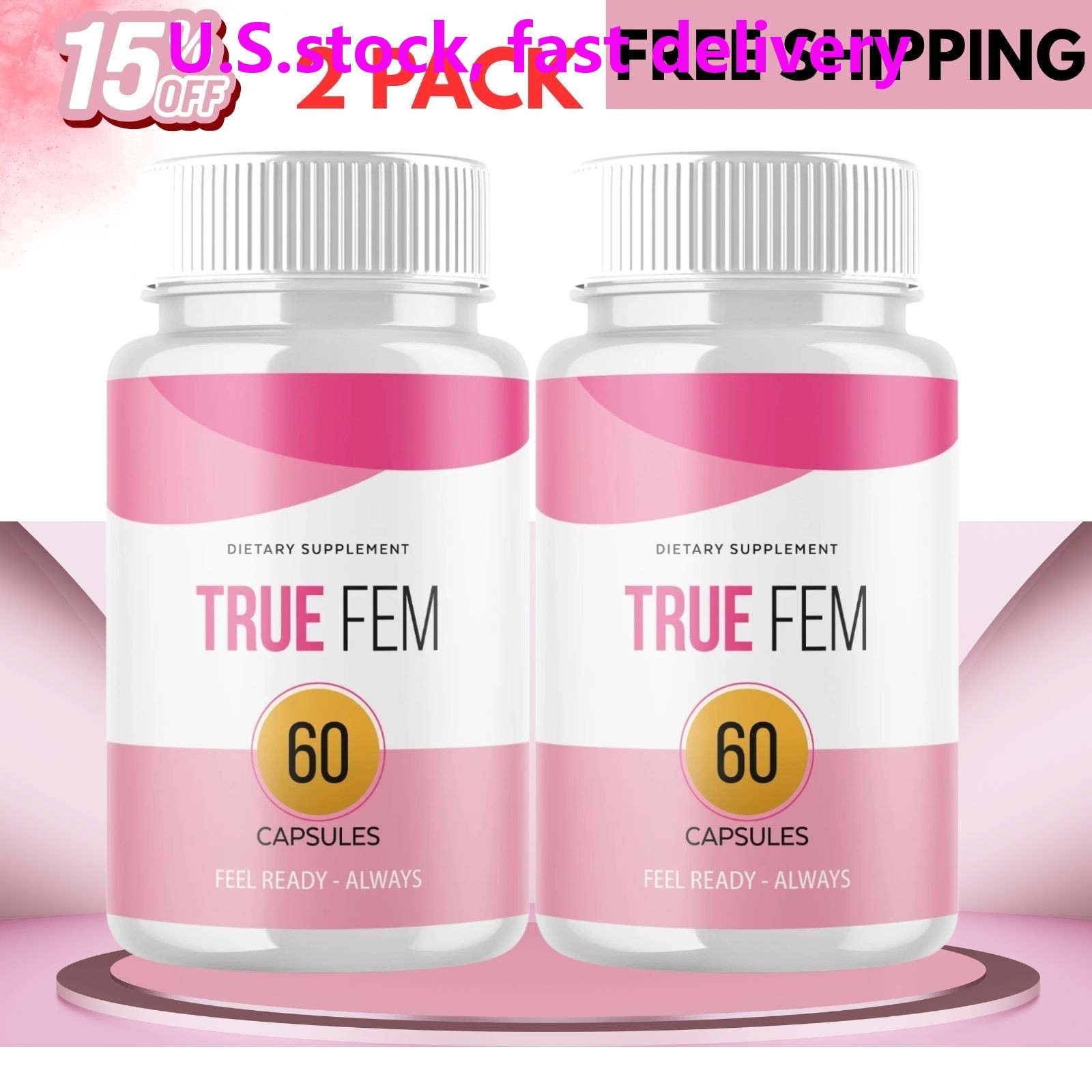(2 Pack) True Fem for Women Advanced Wellness Support Supplement 120 Capsules US