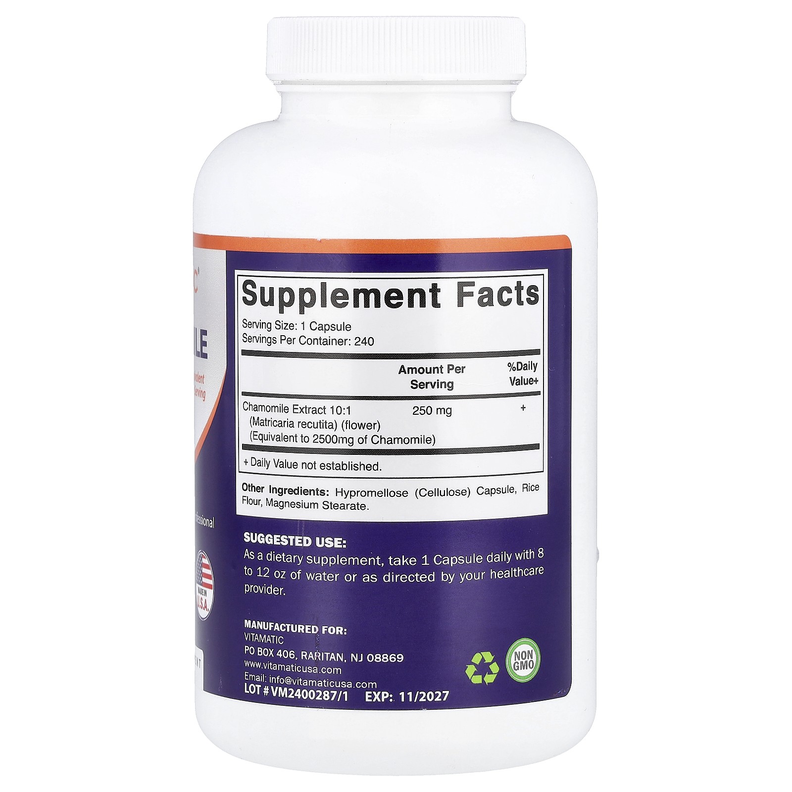 Chamomile, 2,500 mg, 240 Vegetable Capsules