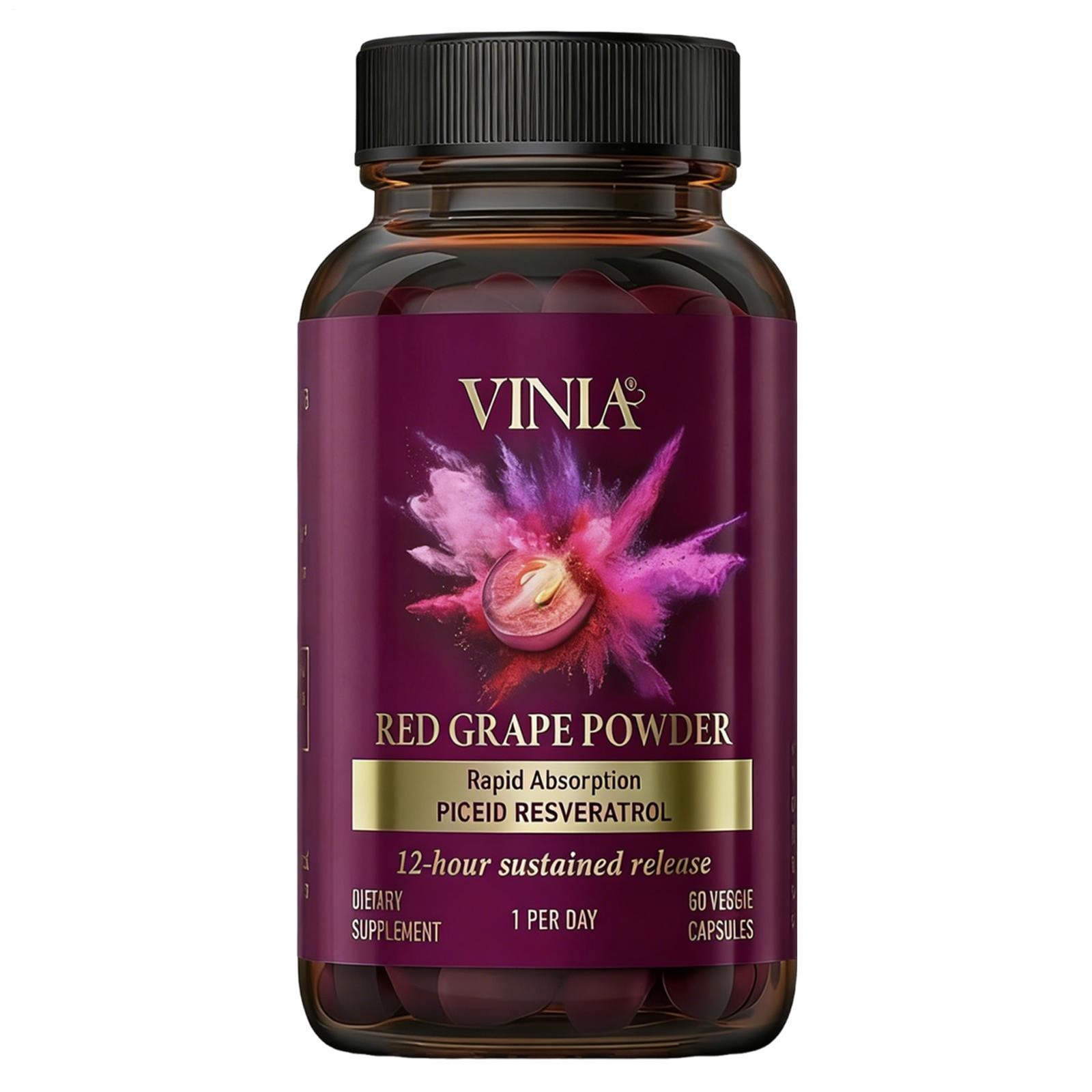 VINIA Piceid Resveratrol Supplement Non-GMO, 60ct Increases Blood Flow