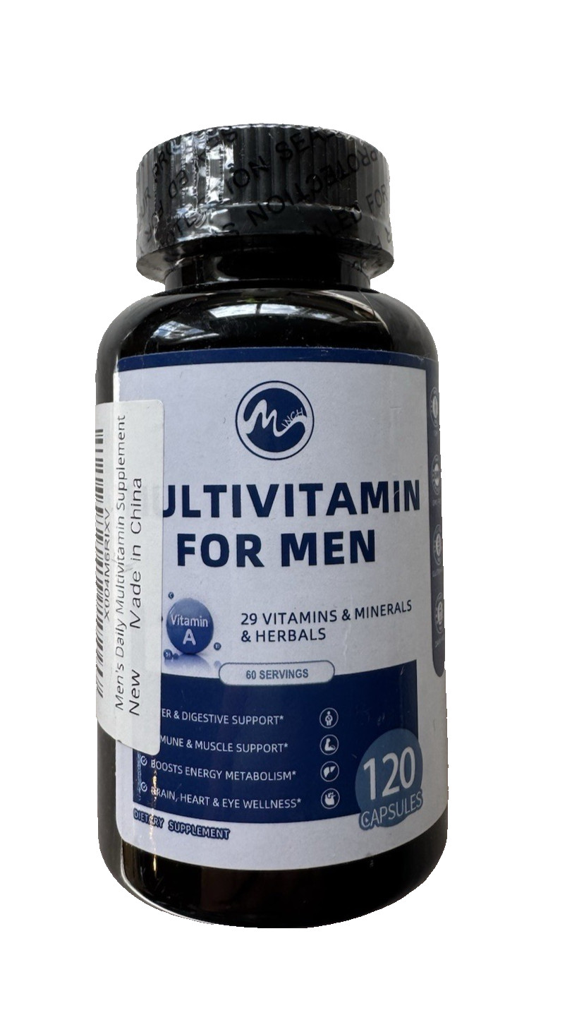 Minch Multivitamin for Men Capsules 29 Vitamins & Mineral – 120 Count – Ex: 3/27
