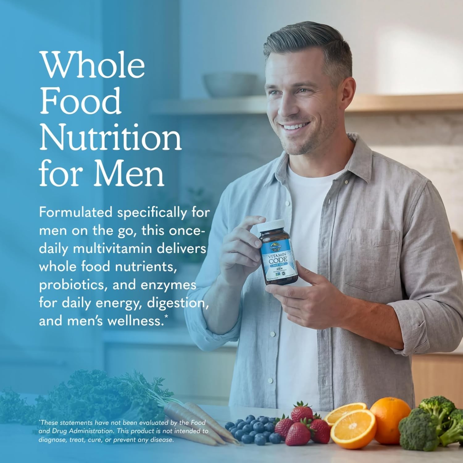 Garden of Life Vitamin Code Raw One Once Daily Multivitamin For Men 75 Capsules