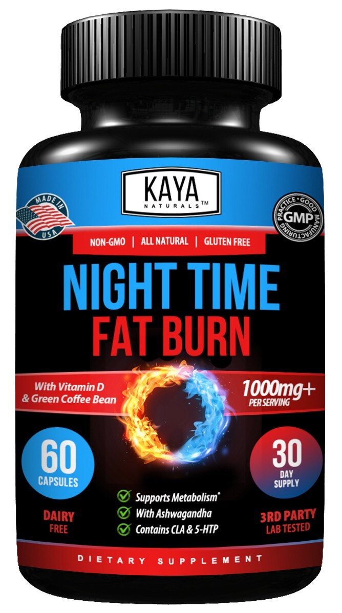Night Time Fat Burn Supplement 60ct, Metabolism Support, Healthy Weight Loss