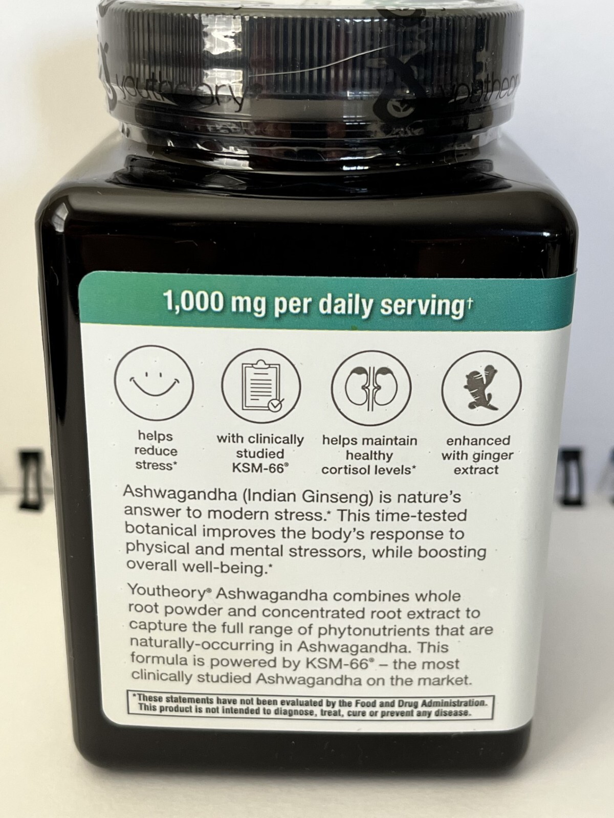 youtheory ashwagandha 1000 mg. 180 Capsules – Fresh! – Fast Free Shipping!