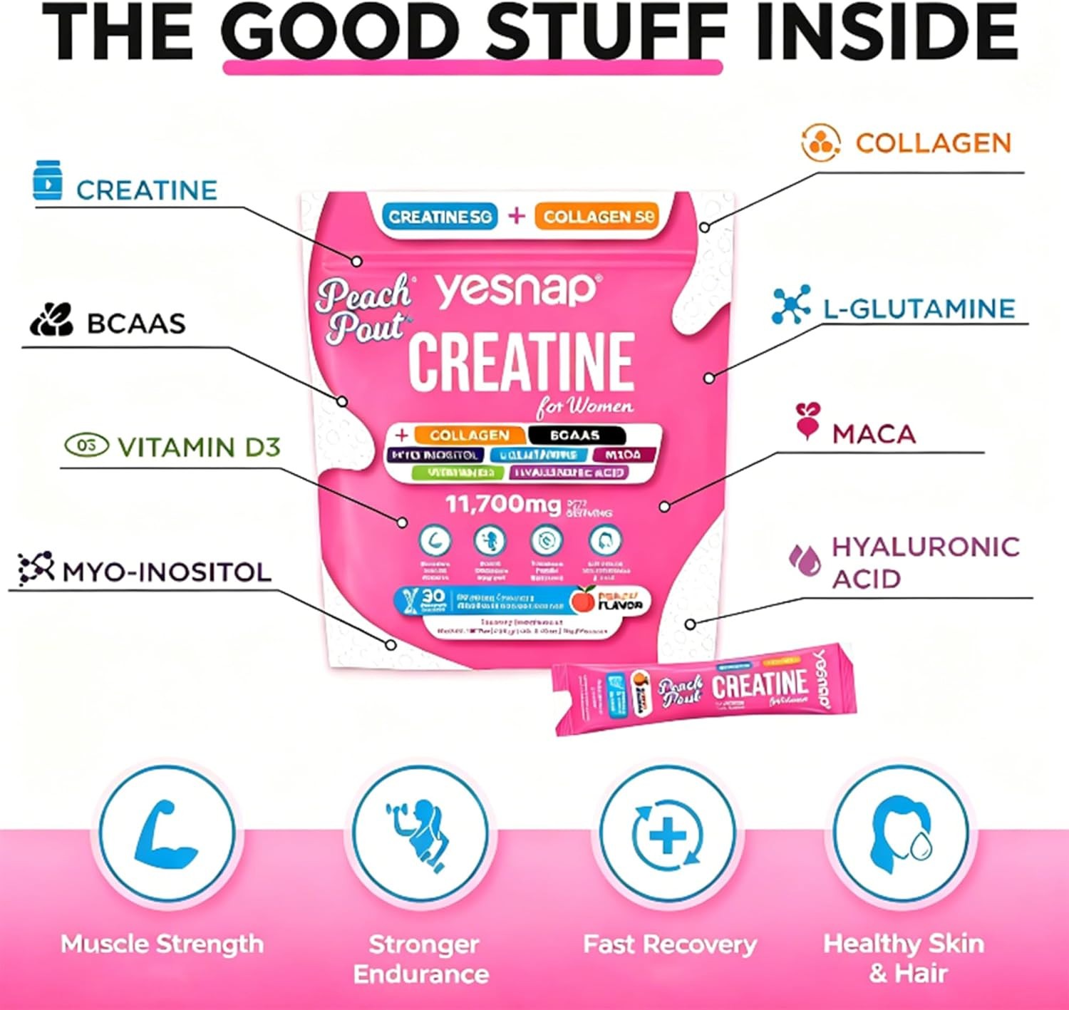 Value! Yesnap Creatine For Women Micronized Creatine Monohydrate Powder Colla..