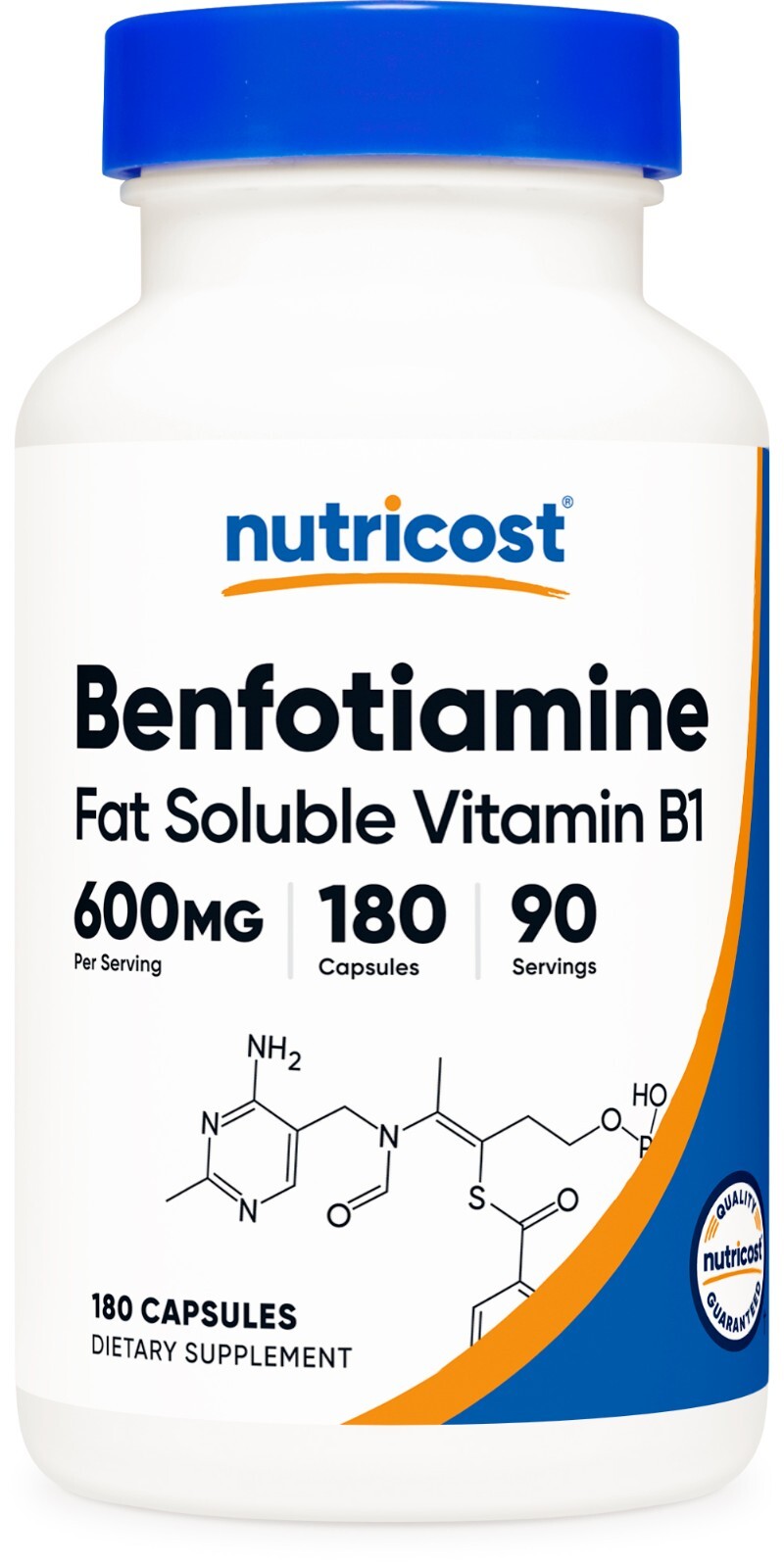 Nutricost Benfotiamine (600 mg) 180 Capsules – Fat Soluble Vitamin B1