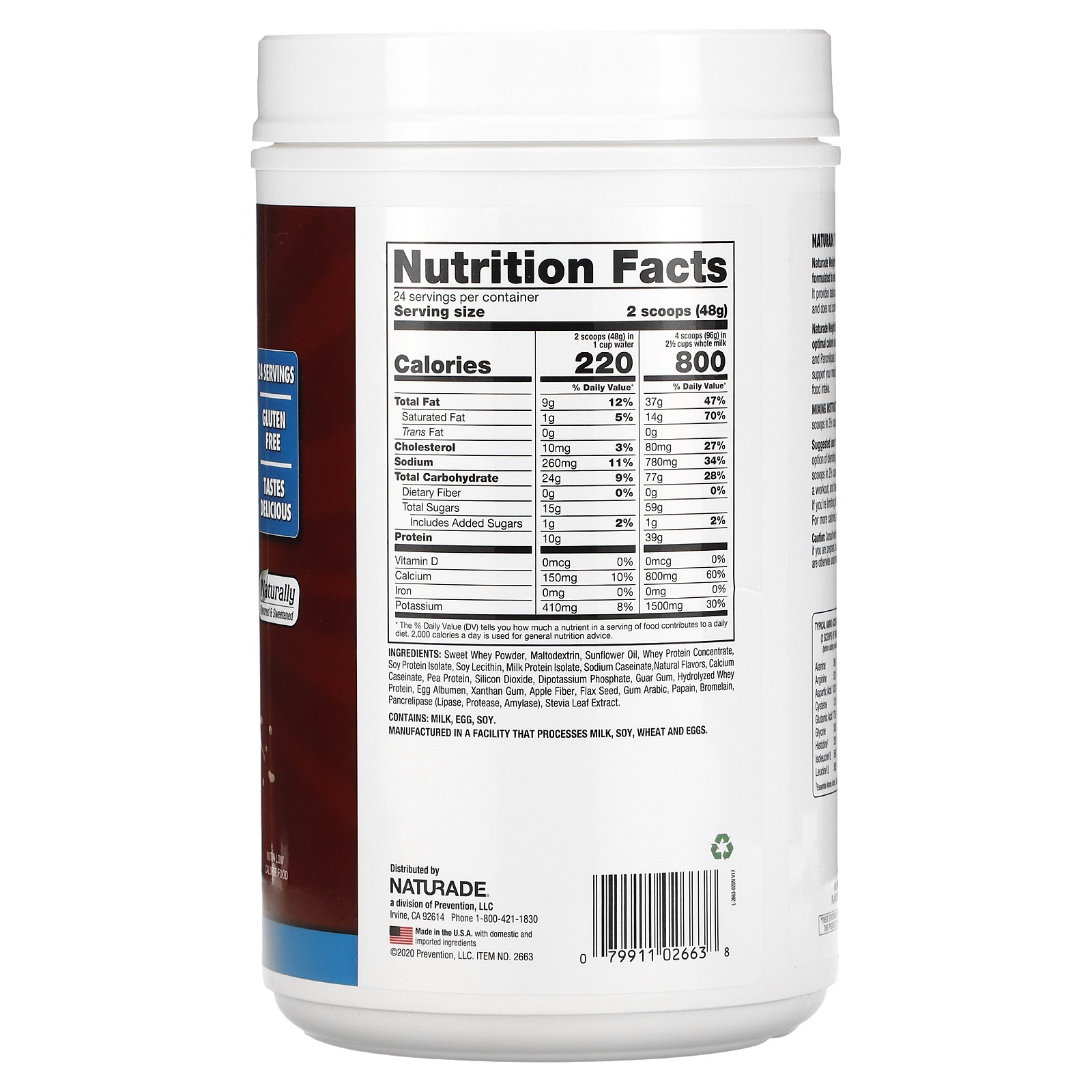 Naturade Weight Gain Vanilla 40 6 oz 2 5 lb Gluten-Free, No Artificial Colors,