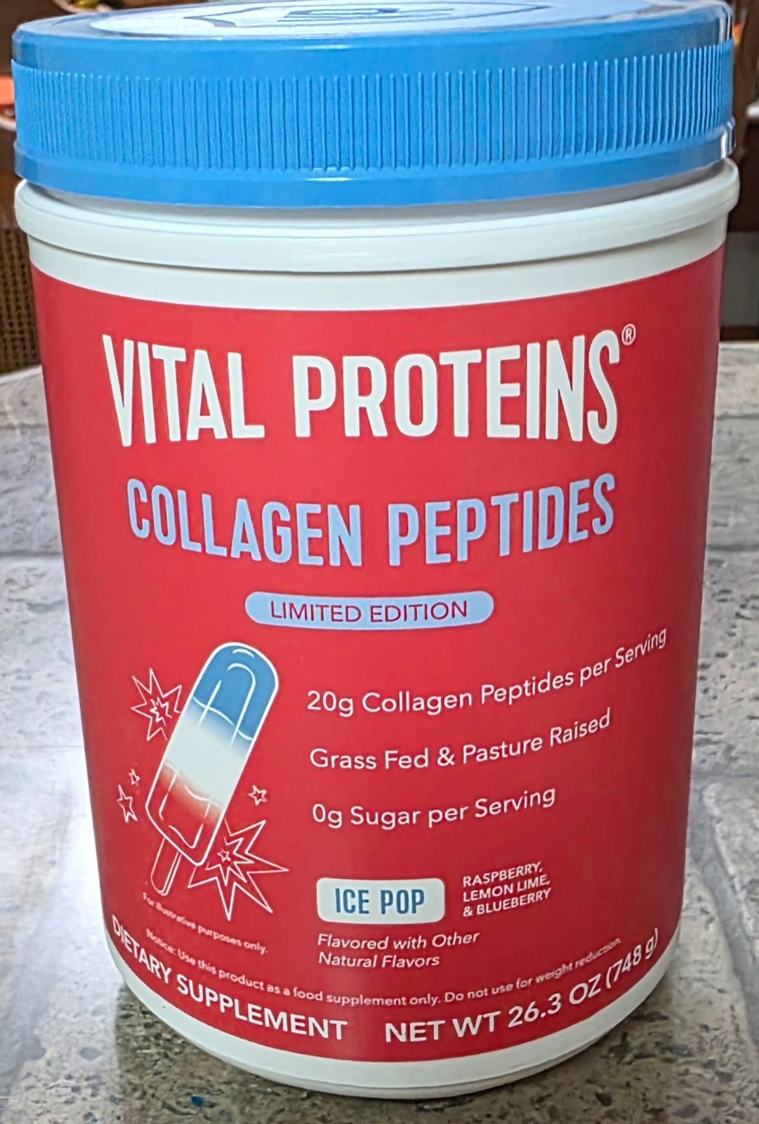 Vital Proteins Collagen Peptides Powder Ice Pop Flavor 26.3oz Exp 05/27