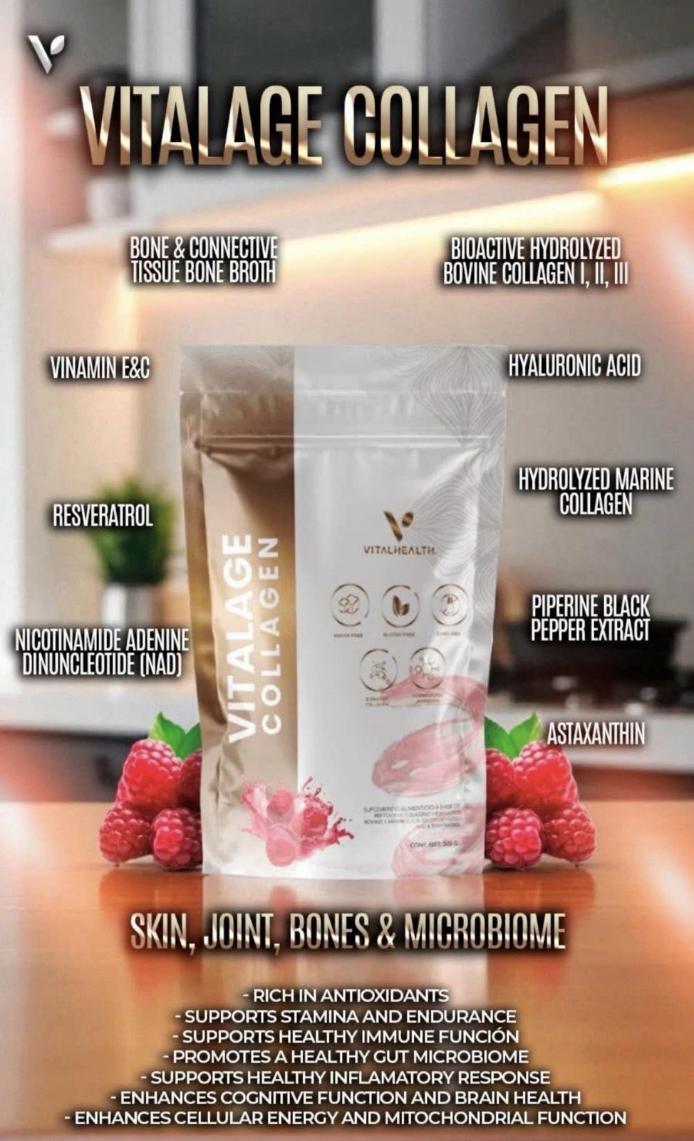 V-COLLAGEN by Vitalhealth – SKIN, JOINT, BONES & MICROBIOME +