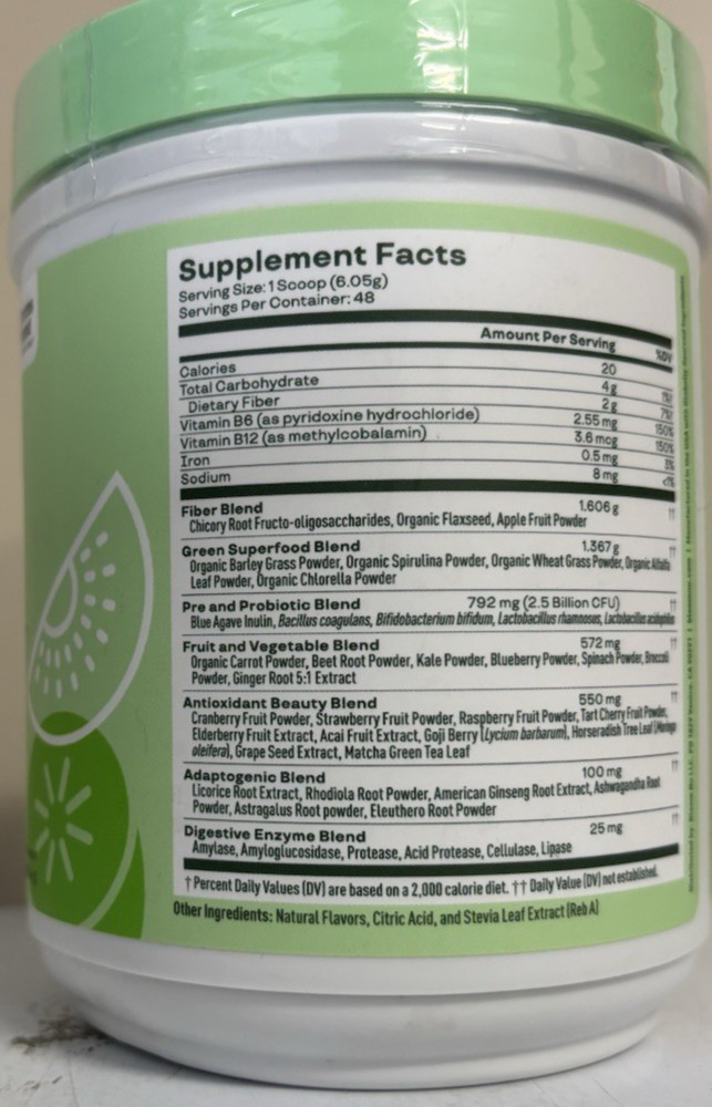 Bloom Nutrition Greens & Superfoods Powder Strawberry Kiwi (48 Servings)) SEALED