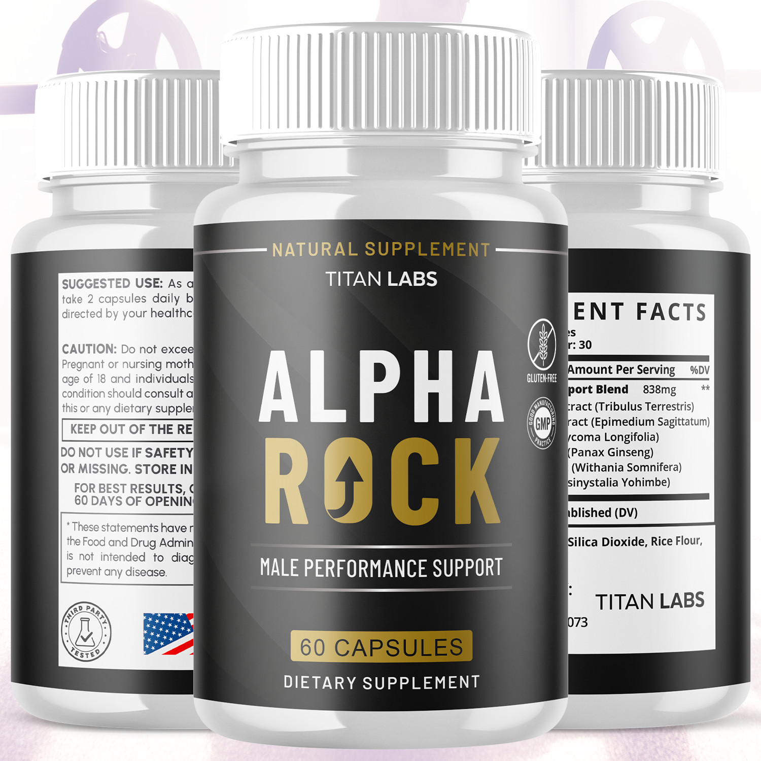 (1 Pack) Alpha Rock Advanced Male Healt Support VItamin AlphaRock 60 Capsules
