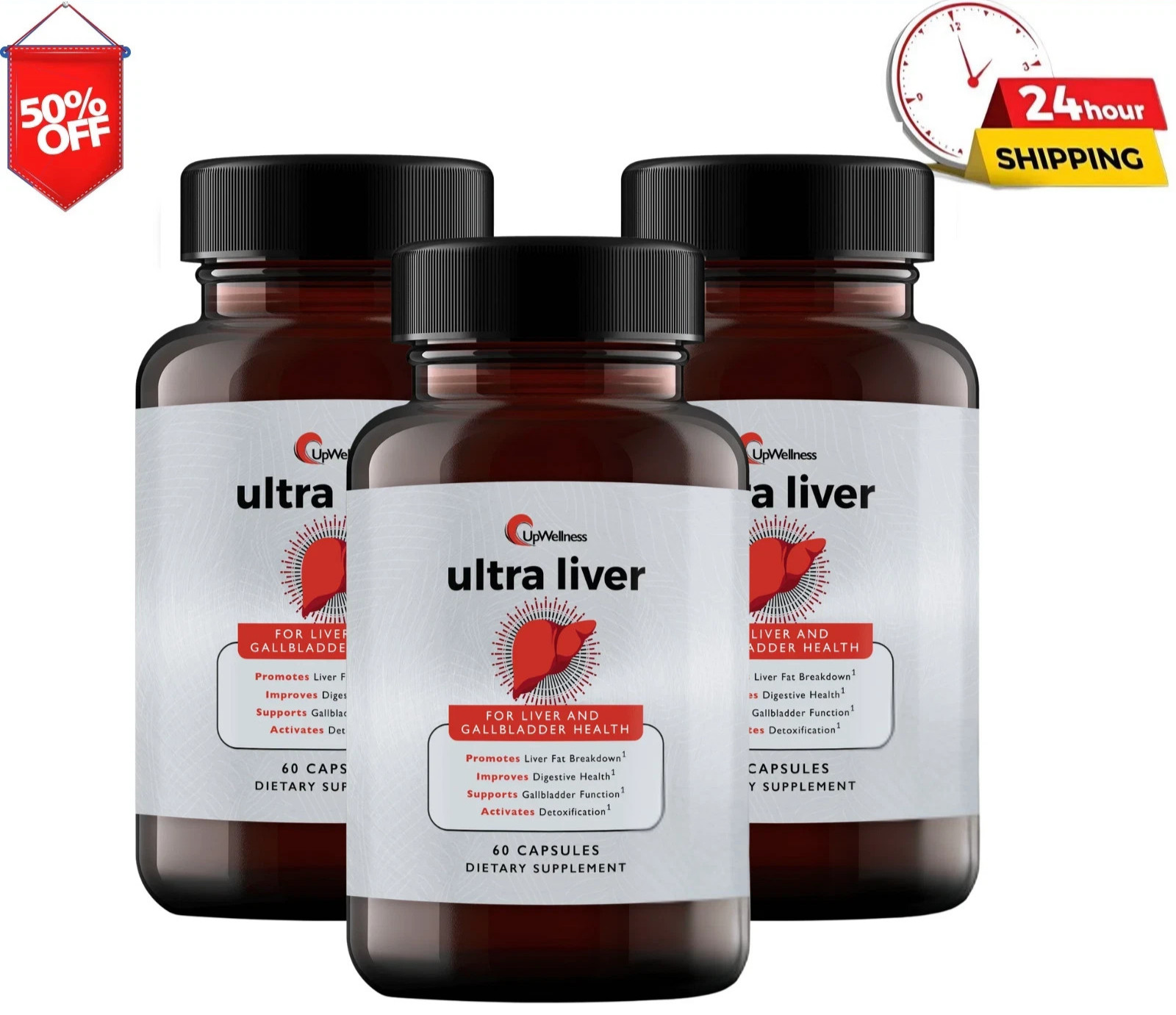 Ultra UpWellness Liver Supplement for Liver Health and Gallbladder Support 3Pack