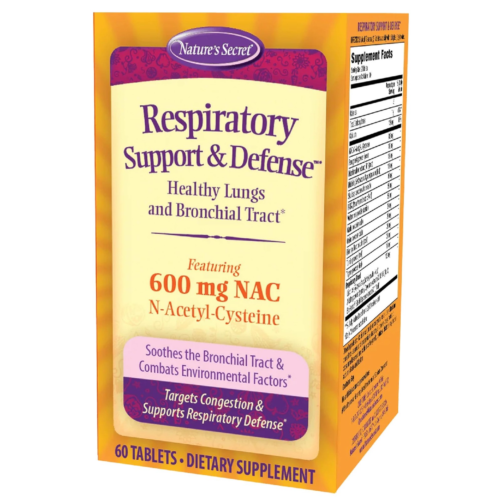 Respiratory Support & Defense 60 Tablets Promotes Healthy Lungs & Bronchial…