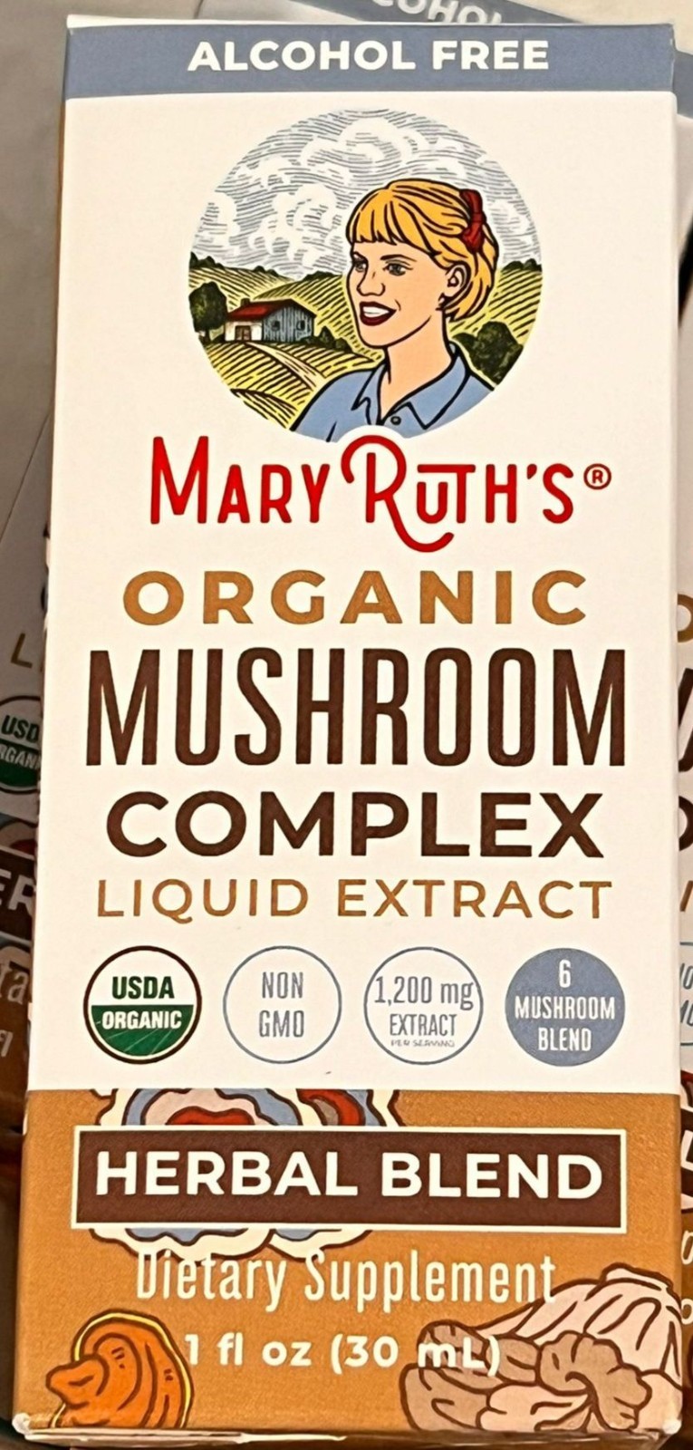 Organic Mushroom Complex Liquid Extract, Alcohol Free, 1,200 mg, 1 fl oz (30 ml)