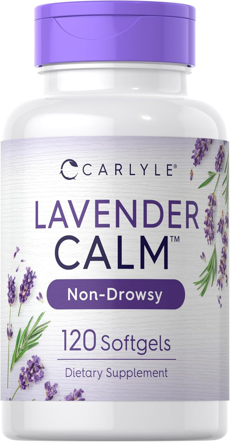 Lavender Pills 80 Mg 120 Softgel Capsules Calm & Non-Drowsy Formula Non-Gmo & Gl