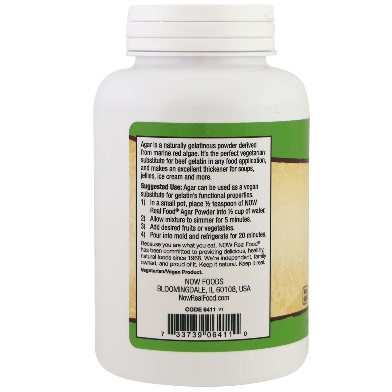Now Foods Agar Powder 5 oz 142 g Gluten-Free, Kosher, Vegan, Vegetarian