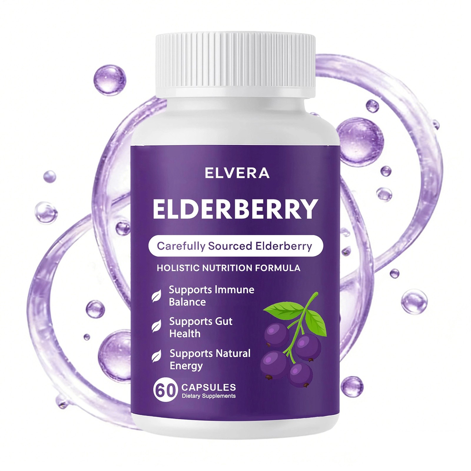 Quality Elvera Elderberry Gut Support Complex – Organic Black Elderberry Soft Ca