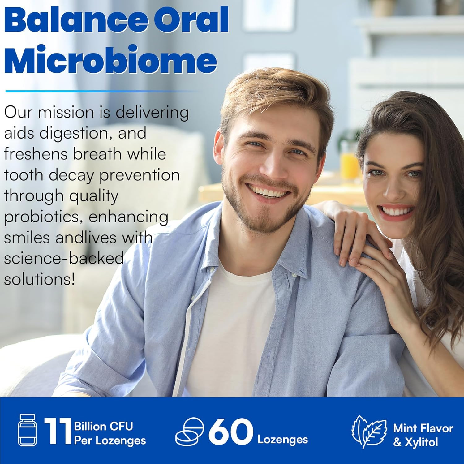 Oral Probiotics, 11 Billion CFU, with M18, A12, Oral Probiotics for Mouth Bad Br
