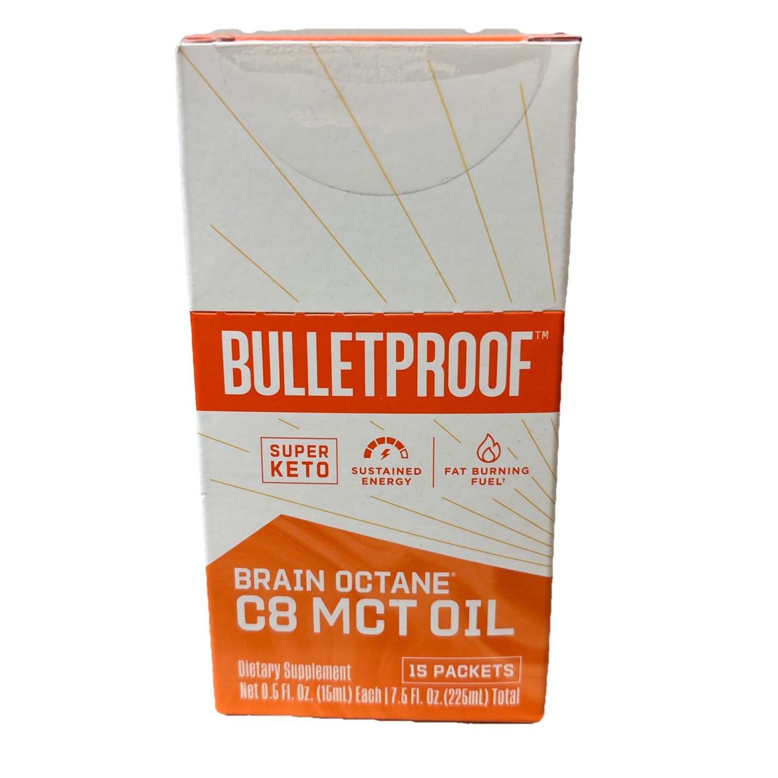 Bulletproof Brain Octane C8 MCT Oil , 15 Pckt , 0.5 fl oz (15 ml) Each 10/2027