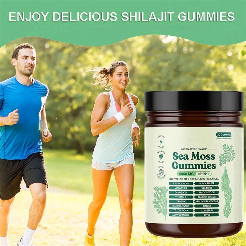 16 Organic 1 | Sea Moss Gummy Extract Irishmoss in 6000Mg | Green Apple Flavor