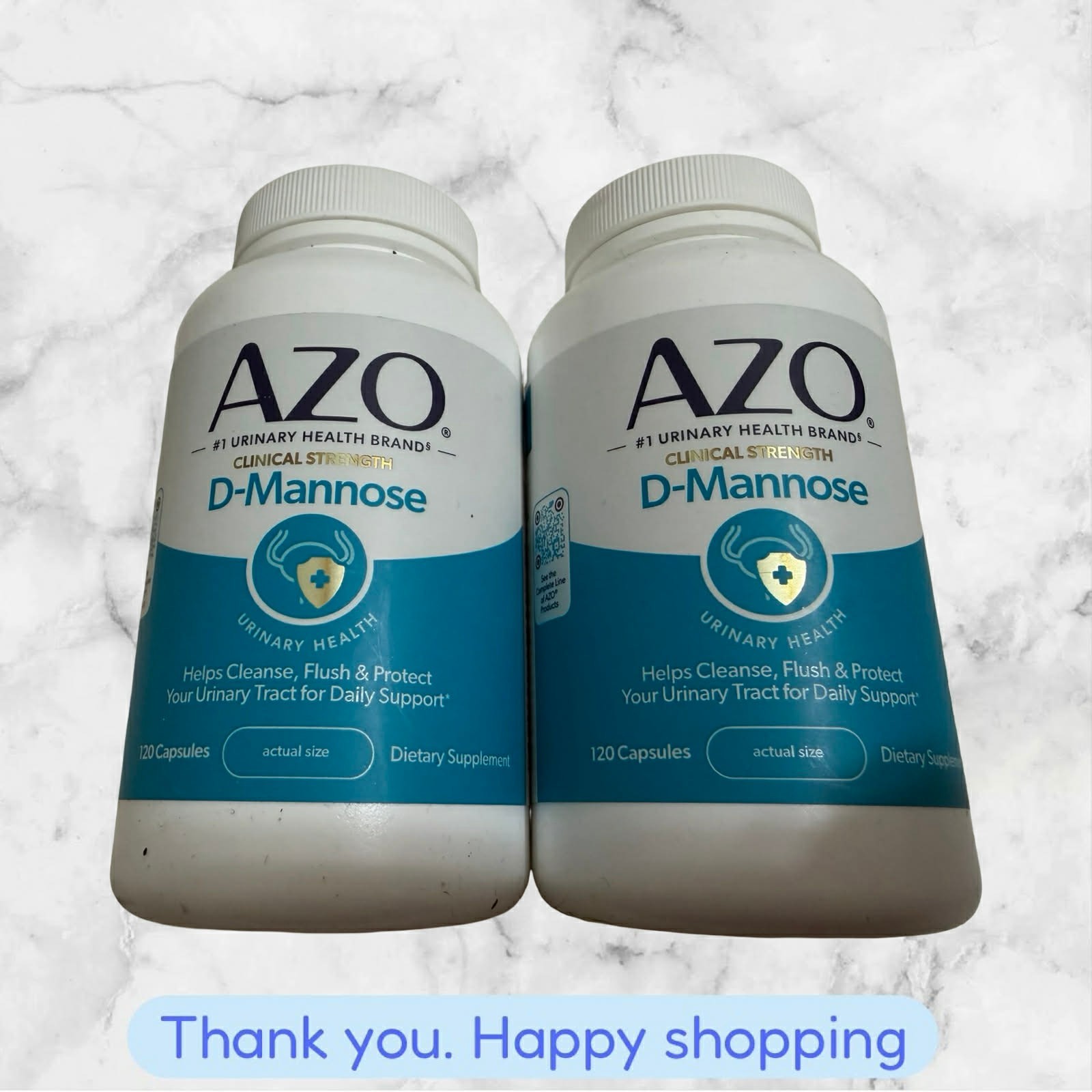 FOR 2 Azo D Mannose Urinary Tract Health 120 Capsules Each Strength 240 Total