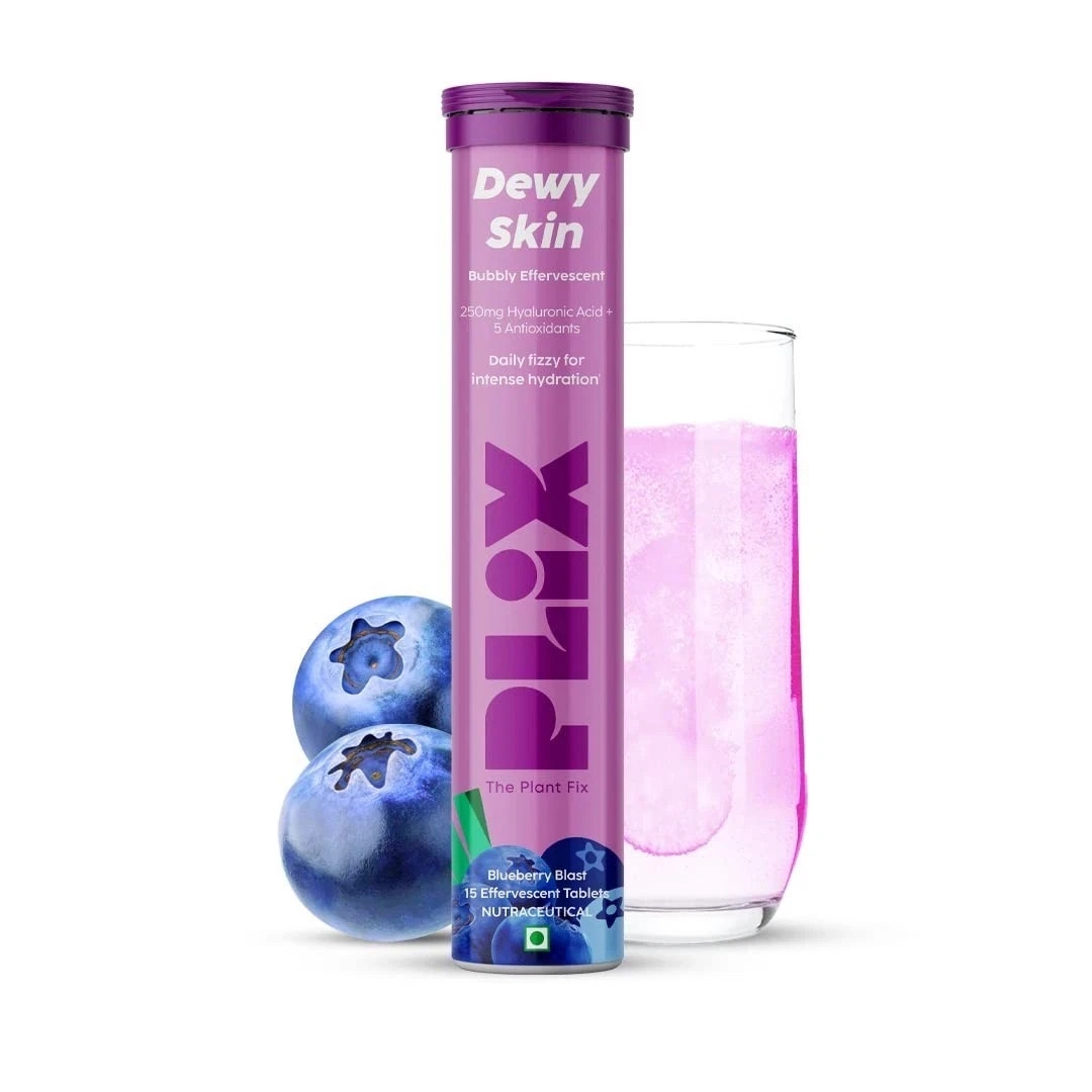 THE PLANT FIX Hyaluronic Acid Effervescent Tablets For Radiant Skin Blueberry