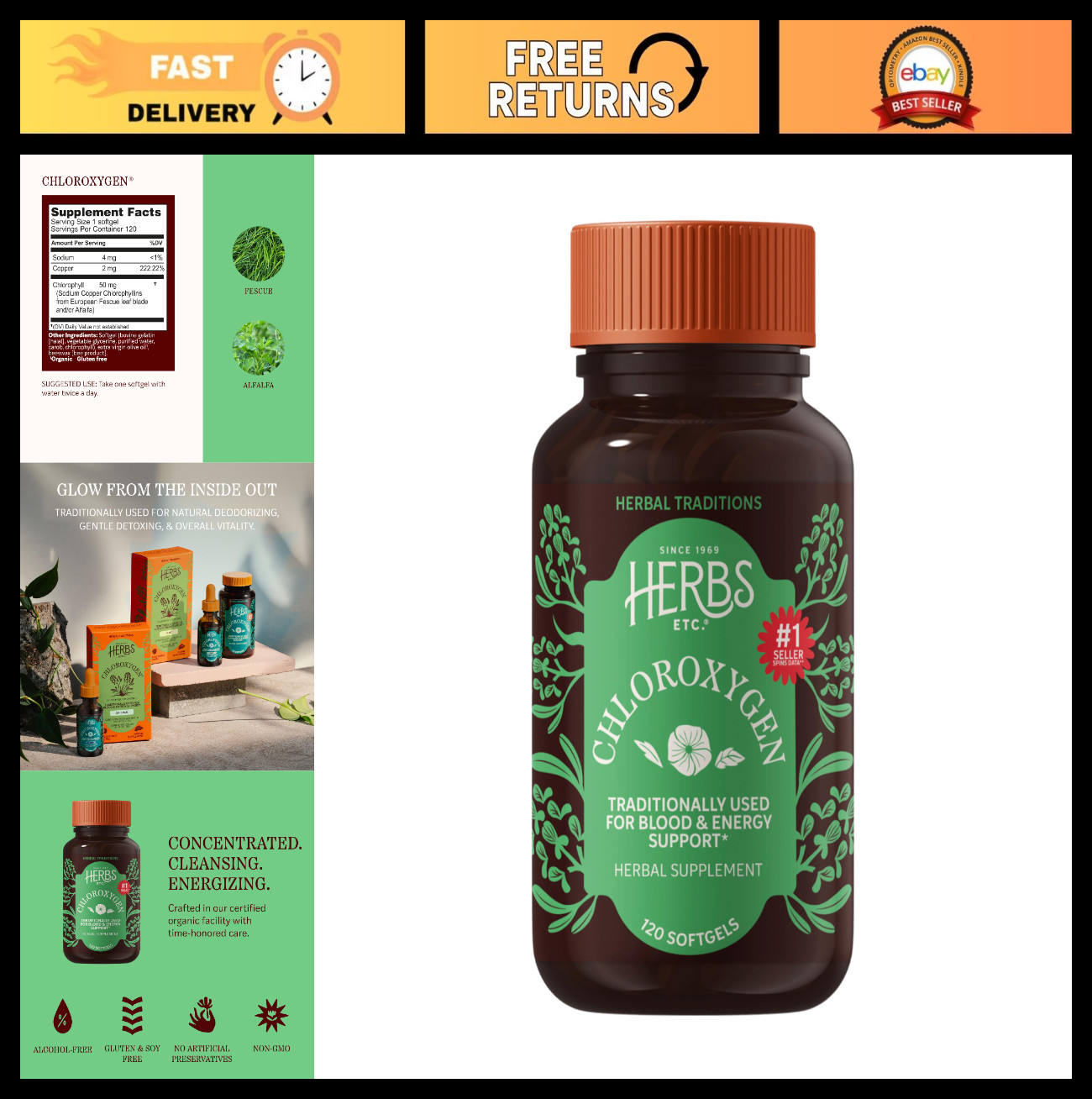 High-Potency Chlorophyll Softgels – Detox Support, Deodorizing, Skin & Gut Healt
