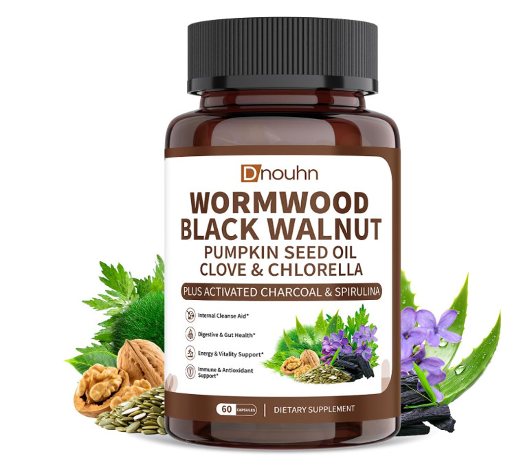 Wormwood Black Walnut Clove Parasite Cleanse for Humans Capsules – Natural Gut D