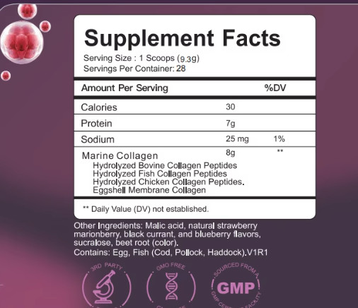 Collagen Peptides Powder for Women Hydrolyzed Collagen Protein Types