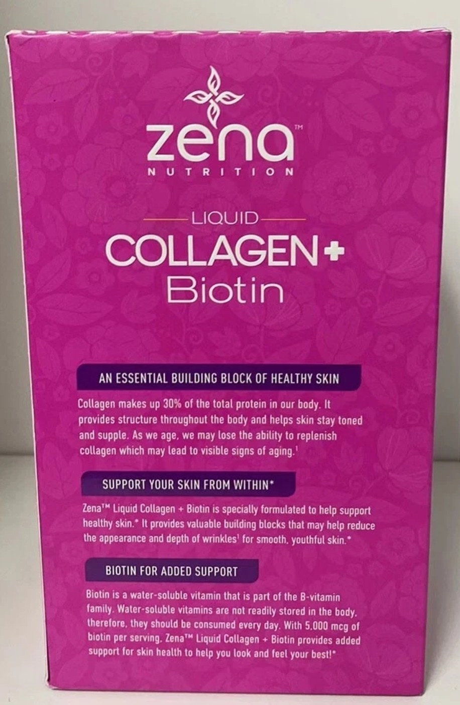 Zena Nutrition Liquid Collagen + Biotin Dietary Supplement,30oz/90 Servings 1/28