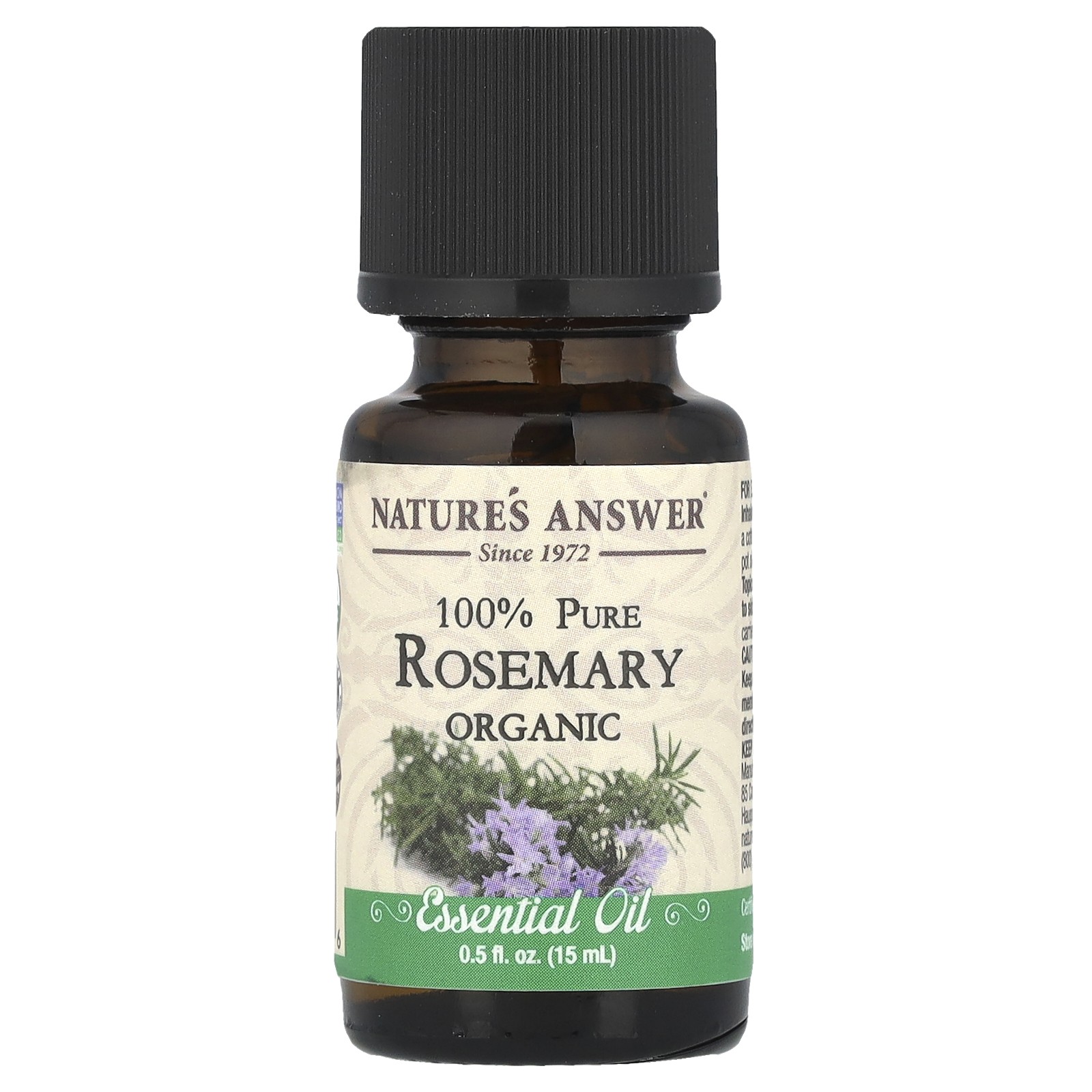 100% Pure Organic Essential Oil, Rosemary, 0.5 fl oz (15 ml)