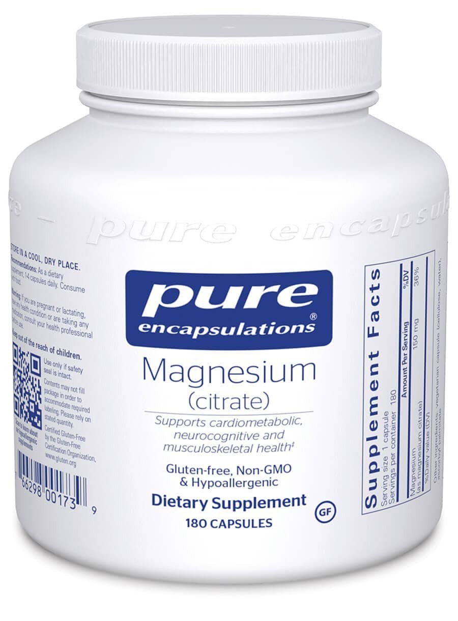 Pure Encapsulations Magnesium Citrate 150 mg – 180 Capsules Bone & Heart Support
