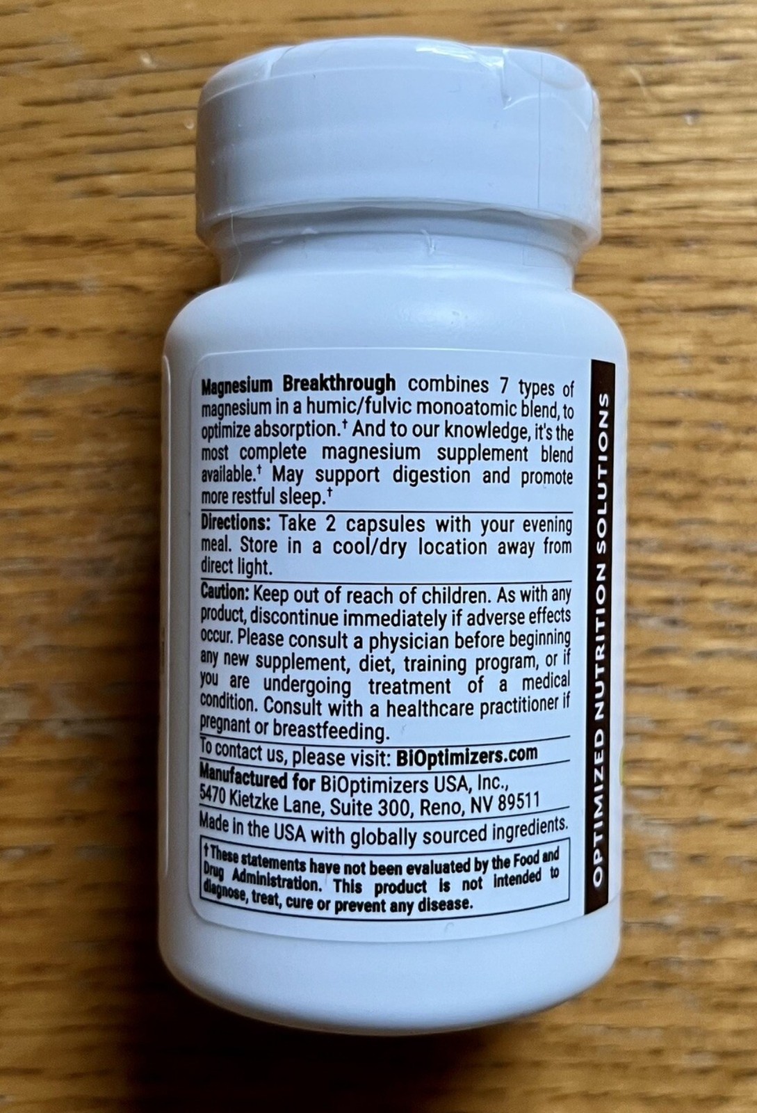 4 pack-Bioptimizers Magnesium Breakthrough all 7 essential forms, 30 capsules