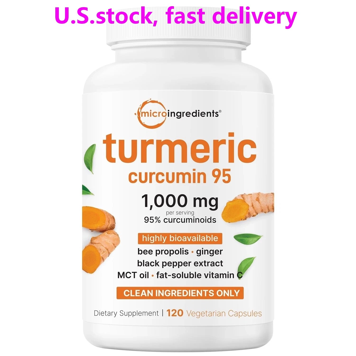95% Turmeric Curcumin 1000mg Black Pepper MCT Oil Joint Support Vegan Capsules