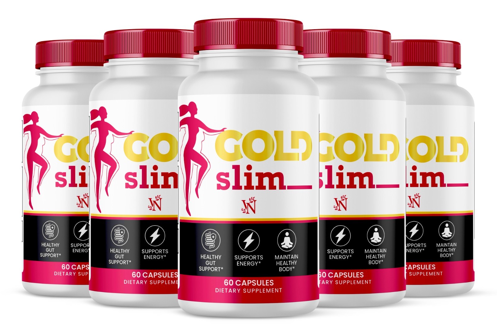 Gold Slim Capsules, GoldSlim Advanced Metabolic Formula for Weight Loss – 5 Pack