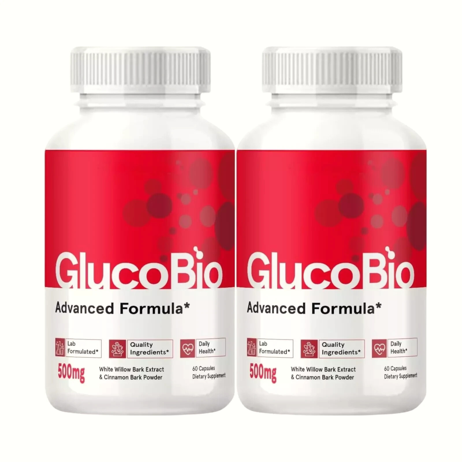 New 2-Pack Blood Bio caps, GlucoBio Gluco Wellness Dietary Supplemalest 120 caps