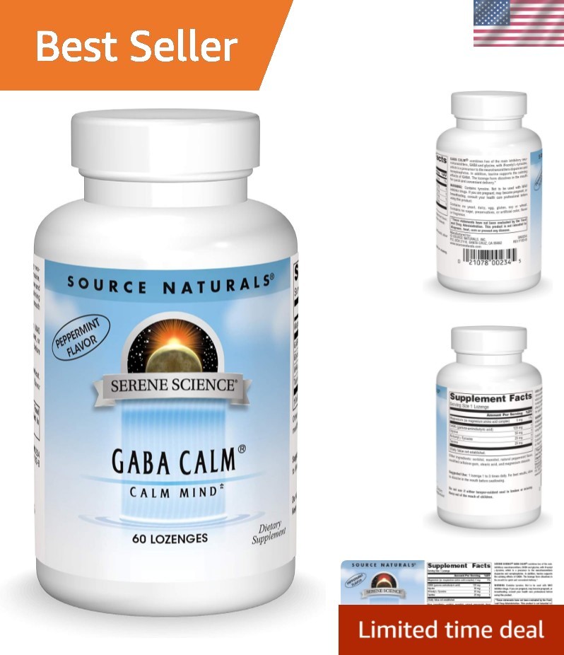 Quick Dissolving GABA Lozenges – 60 Peppermint Tablets, Hypoallergenic Formula