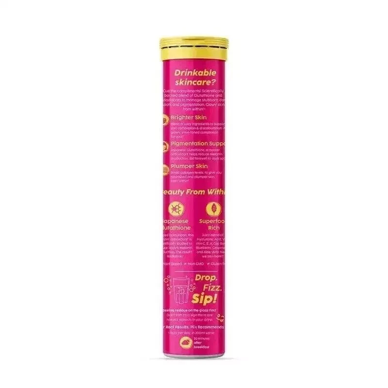 PLIX Skin Glow Glutathione Effervescent Tablet For Clear & Youthful Skin -Pack 2