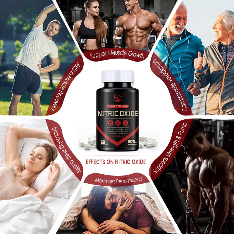 Nitric Oxide Capsules 1920mg | L Arginine & L Citrulline | Highest Potency 60pcs