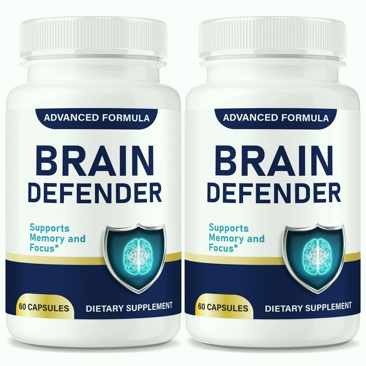 Brain Defender Memory & Brain Support Capsules 60ct Advanced | Pack of 2