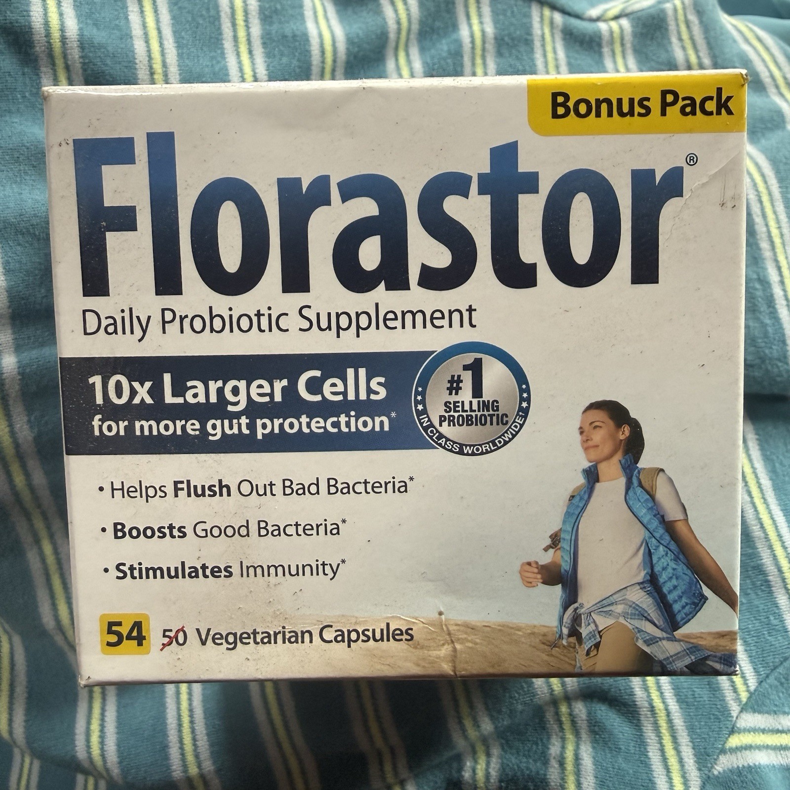 Florastor Dual Action Probiotic Vegetarian Capsules 54 Count Exp 03/27