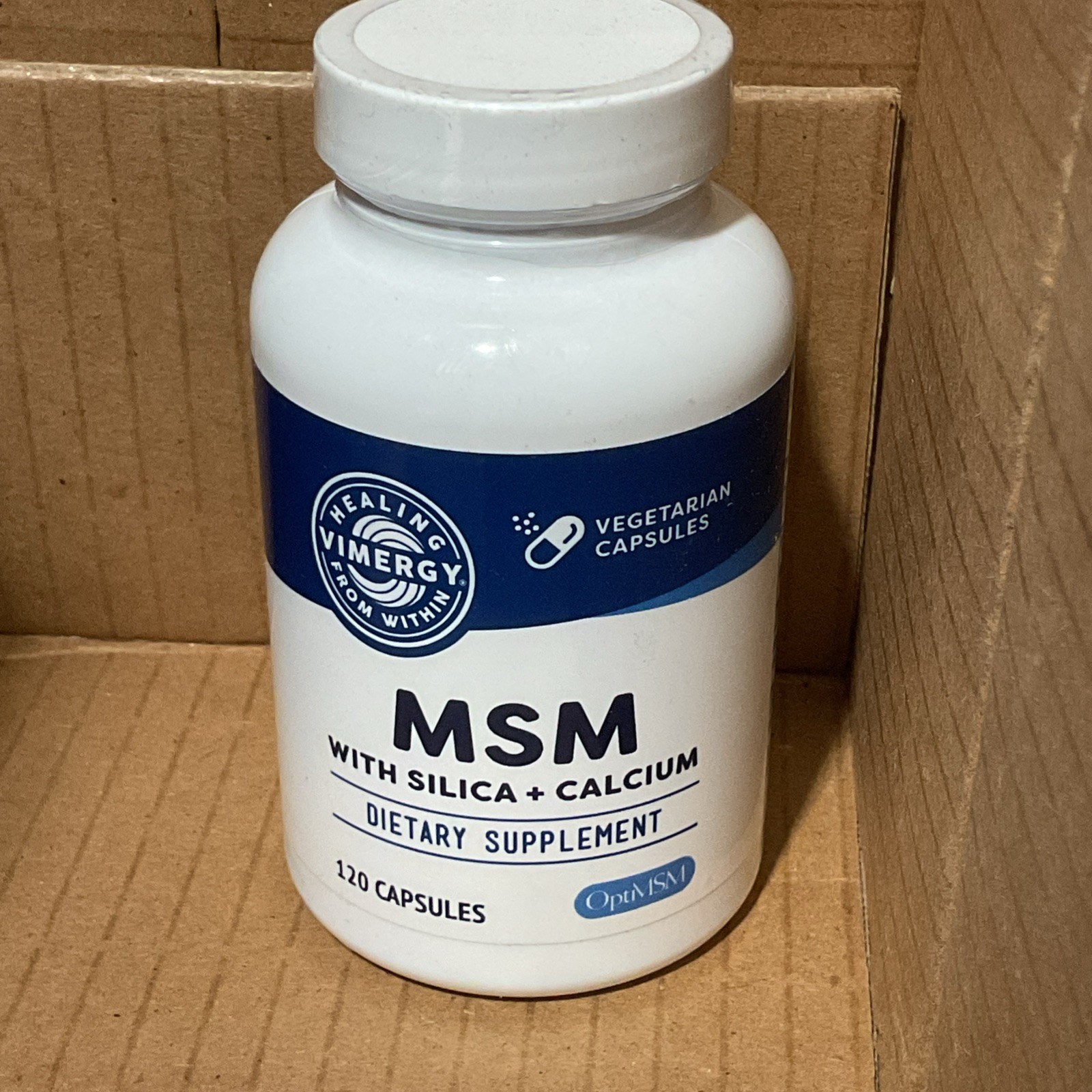 Vimergy MSM with Silica & Calcium 120 Caps Bone Hair Nail Support Non-GMO Vegan