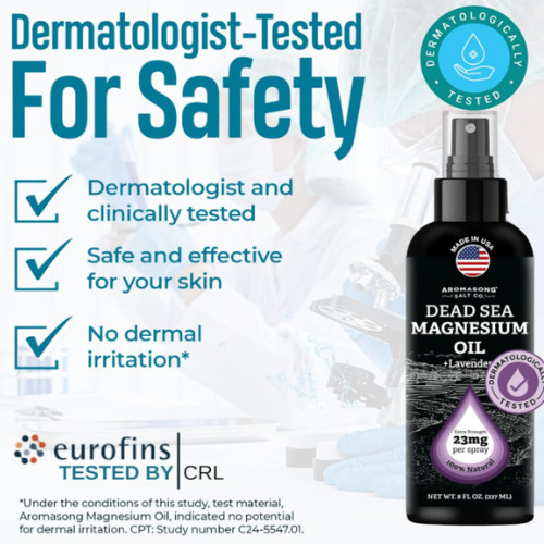 Spray de magnesio para el dolor y la tensión muscular, ayuda para dormir, 8 oz