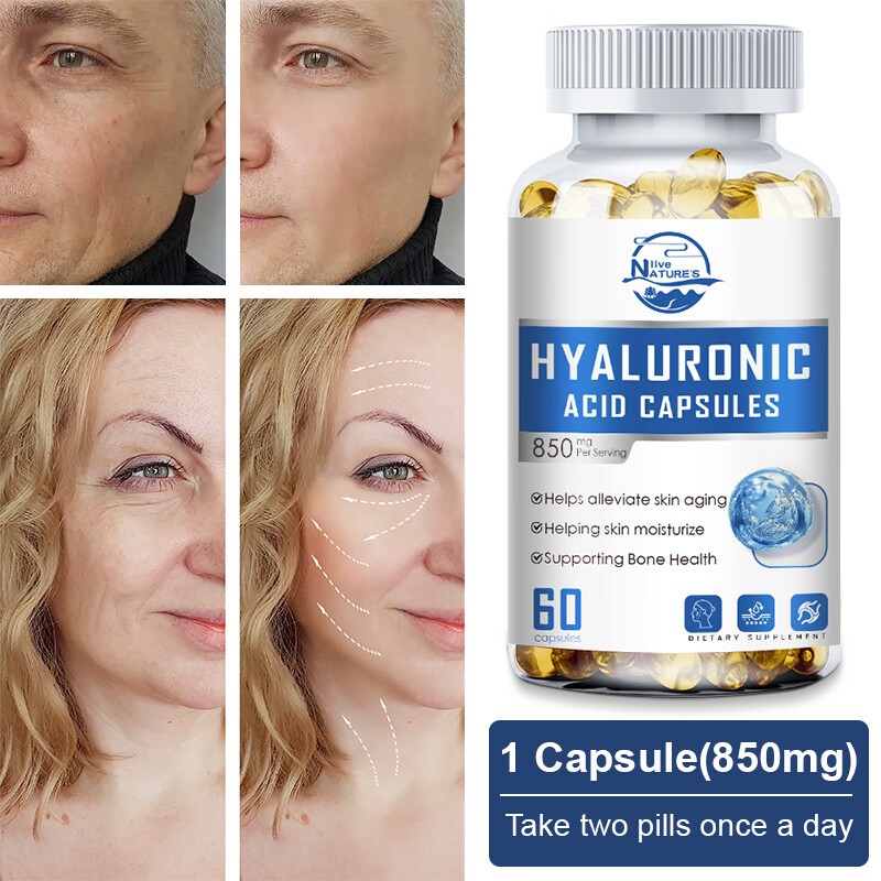 850mg Hyaluronic Acid 30 mg of Vitamin C For Joint and Skin Health 1/2/4Bottles